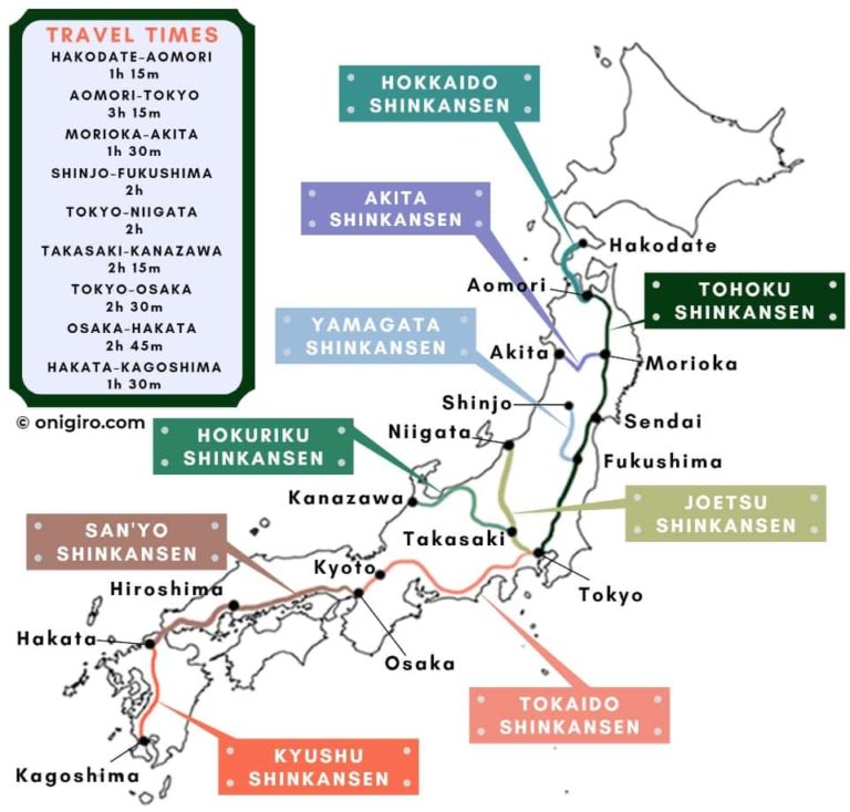 Japan Shinkansen Route Map